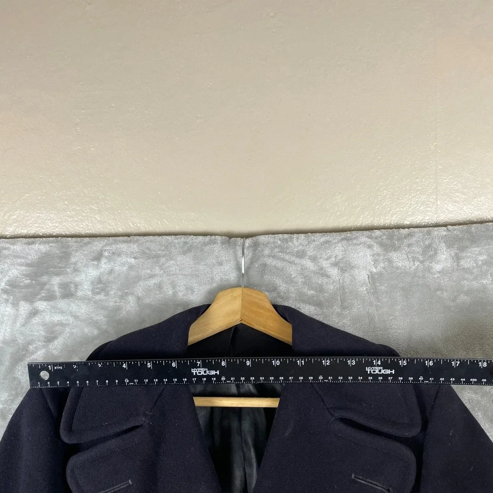 Vintage 60s US Navy Pea Coat Men 34 Navy Wool Double Breasted 1967 Jacket